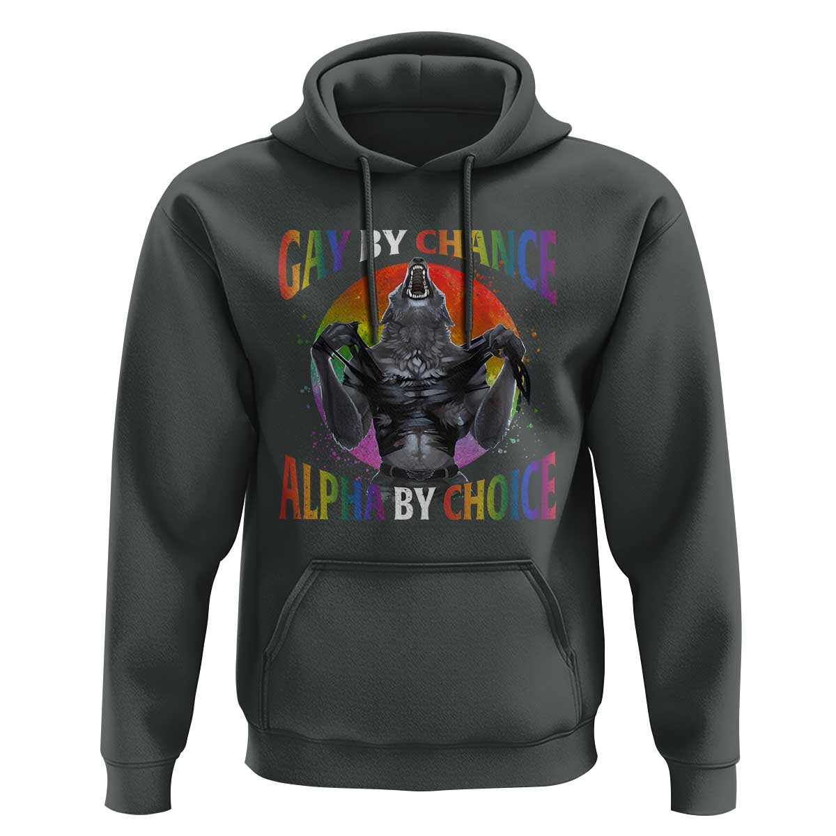 Funny Gay By Chance Alpha By Choice Hoodie Wolf Alpha LGBTQ - Wonder Print Shop