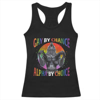 Funny Gay By Chance Alpha By Choice Racerback Tank Top Wolf Alpha LGBTQ - Wonder Print Shop