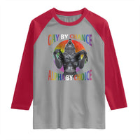 Funny Gay By Chance Alpha By Choice Raglan Shirt Wolf Alpha LGBTQ - Wonder Print Shop