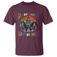 Funny Gay By Chance Alpha By Choice T Shirt Wolf Alpha LGBTQ - Wonder Print Shop