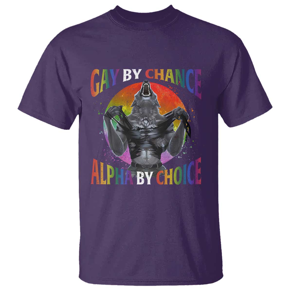 Funny Gay By Chance Alpha By Choice T Shirt Wolf Alpha LGBTQ - Wonder Print Shop