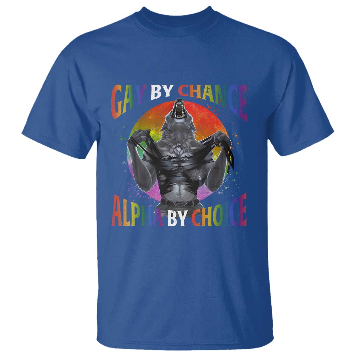 Funny Gay By Chance Alpha By Choice T Shirt Wolf Alpha LGBTQ - Wonder Print Shop
