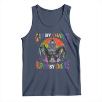 Funny Gay By Chance Alpha By Choice Tank Top Wolf Alpha LGBTQ - Wonder Print Shop