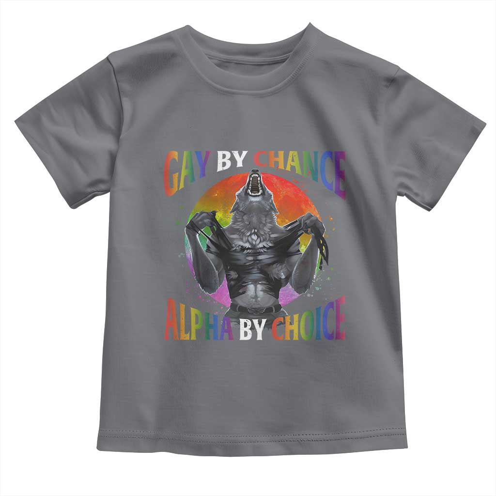 Funny Gay By Chance Alpha By Choice Toddler T Shirt Wolf Alpha LGBTQ - Wonder Print Shop
