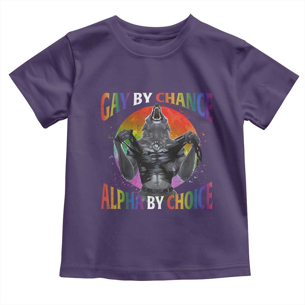 Funny Gay By Chance Alpha By Choice Toddler T Shirt Wolf Alpha LGBTQ - Wonder Print Shop