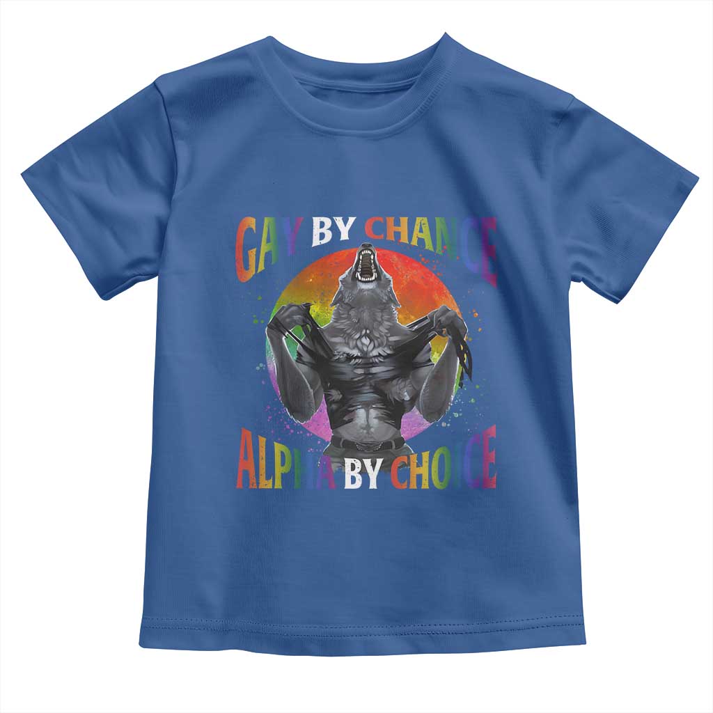 Funny Gay By Chance Alpha By Choice Toddler T Shirt Wolf Alpha LGBTQ - Wonder Print Shop