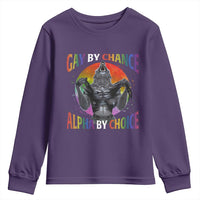 Funny Gay By Chance Alpha By Choice Youth Sweatshirt Wolf Alpha LGBTQ - Wonder Print Shop