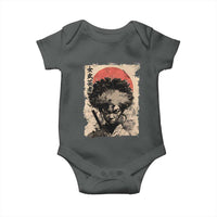 African American Female Samurai Warrior Baby Onesie Japanese Art Black Onna Bugeisha