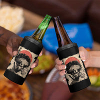 African American Female Samurai Warrior 4 in 1 Can Cooler Tumbler Japanese Art Black Onna Bugeisha