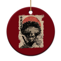 African American Female Samurai Warrior Ceramic Ornament Japanese Art Black Onna Bugeisha