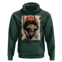 African American Female Samurai Warrior Hoodie Japanese Art Black Onna Bugeisha