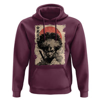 African American Female Samurai Warrior Hoodie Japanese Art Black Onna Bugeisha