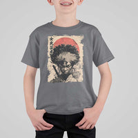 African American Female Samurai Warrior T Shirt For Kid Japanese Art Black Onna Bugeisha