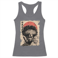 African American Female Samurai Warrior Racerback Tank Top Japanese Art Black Onna Bugeisha