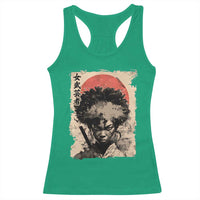 African American Female Samurai Warrior Racerback Tank Top Japanese Art Black Onna Bugeisha