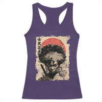 African American Female Samurai Warrior Racerback Tank Top Japanese Art Black Onna Bugeisha