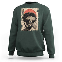 African American Female Samurai Warrior Sweatshirt Japanese Art Black Onna Bugeisha