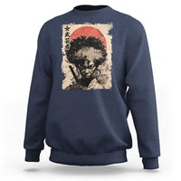 African American Female Samurai Warrior Sweatshirt Japanese Art Black Onna Bugeisha