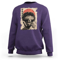 African American Female Samurai Warrior Sweatshirt Japanese Art Black Onna Bugeisha