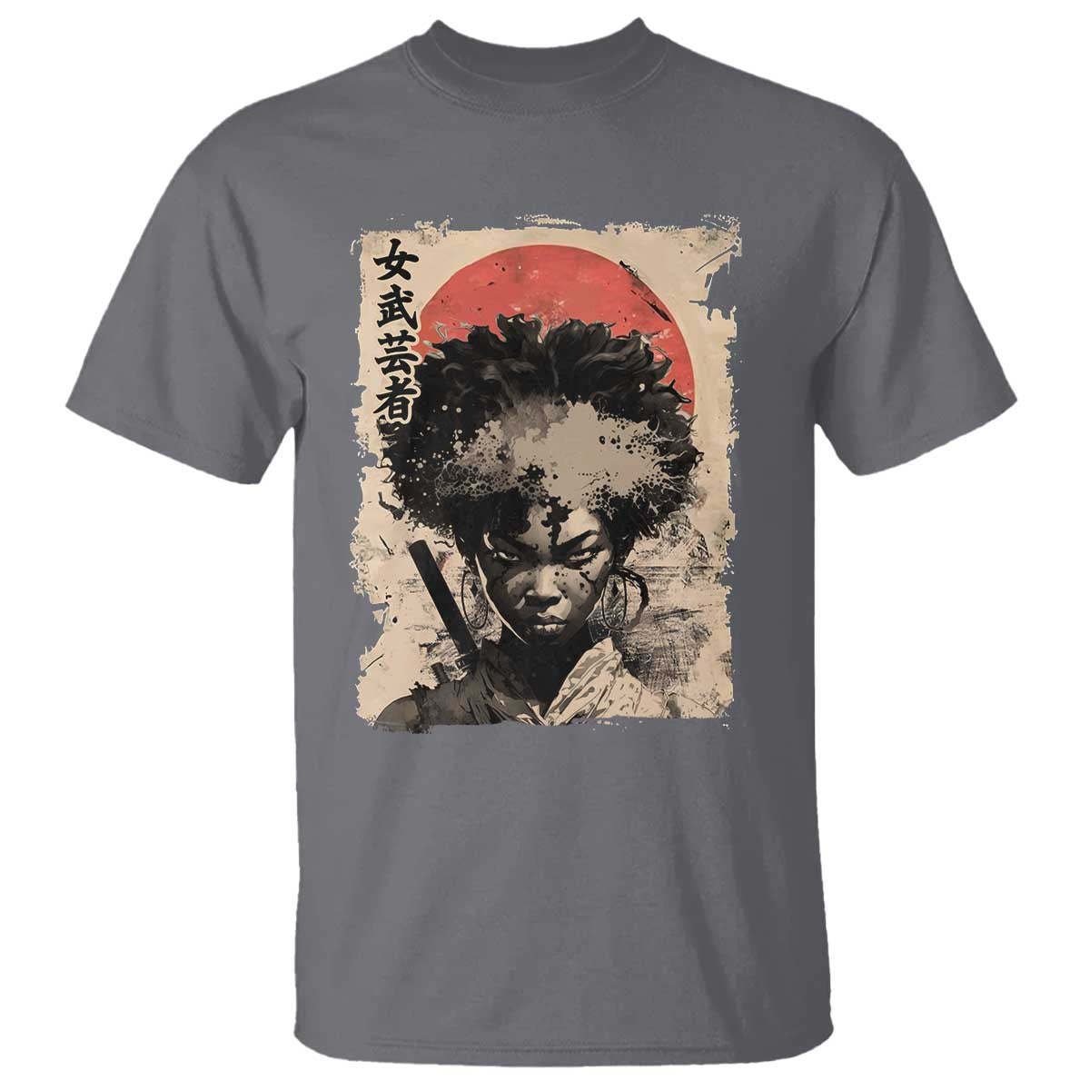 African American Female Samurai Warrior T Shirt Japanese Art Black Onna Bugeisha