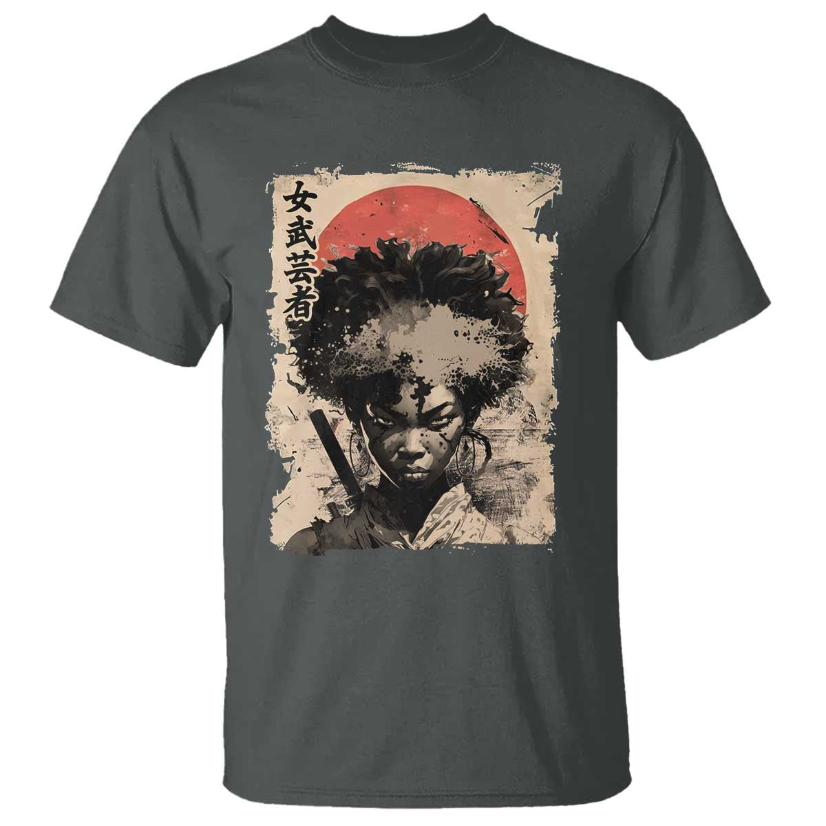 African American Female Samurai Warrior T Shirt Japanese Art Black Onna Bugeisha