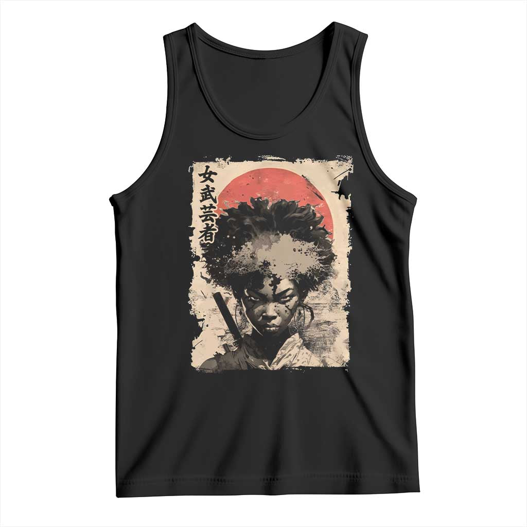 African American Female Samurai Warrior Tank Top Japanese Art Black Onna Bugeisha
