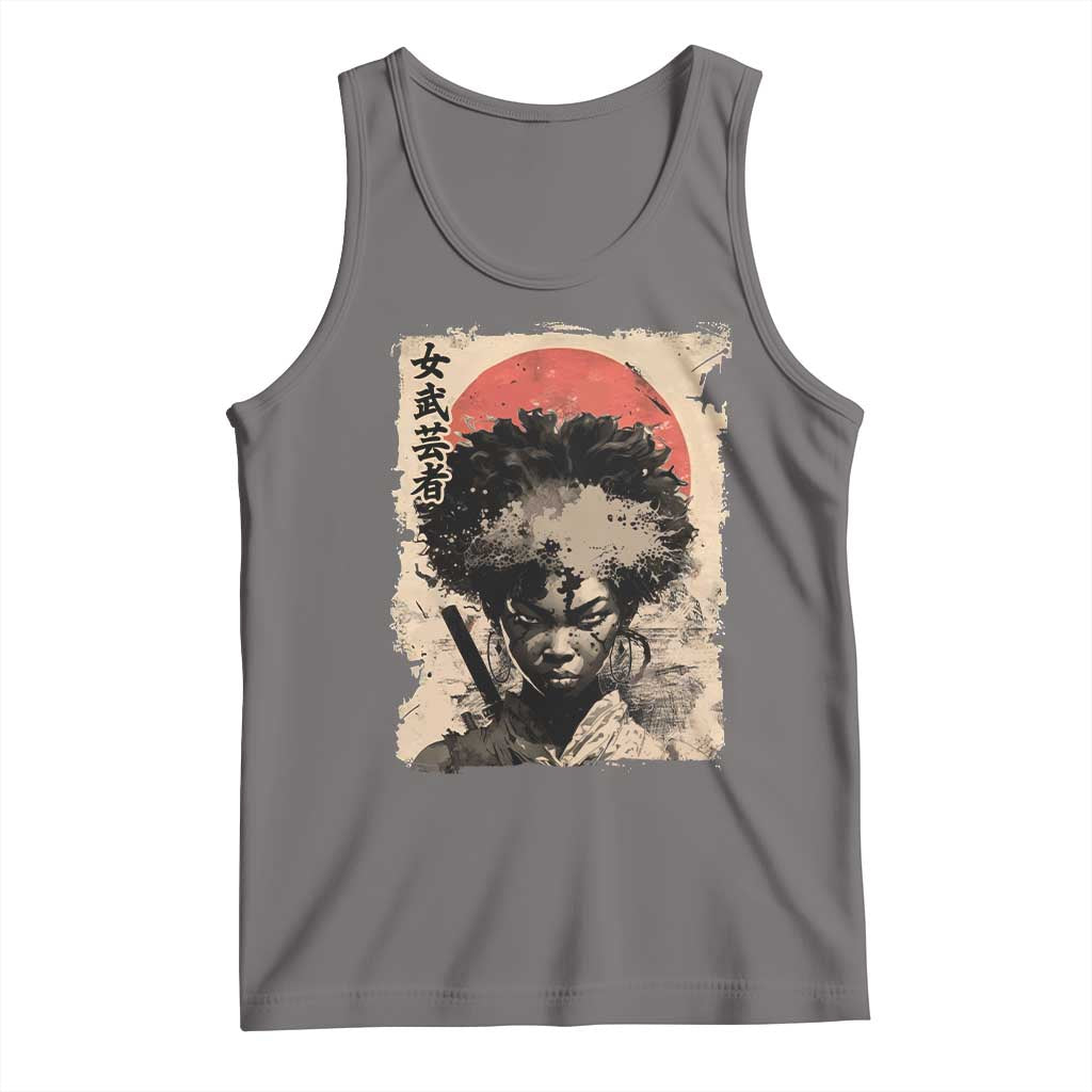 African American Female Samurai Warrior Tank Top Japanese Art Black Onna Bugeisha