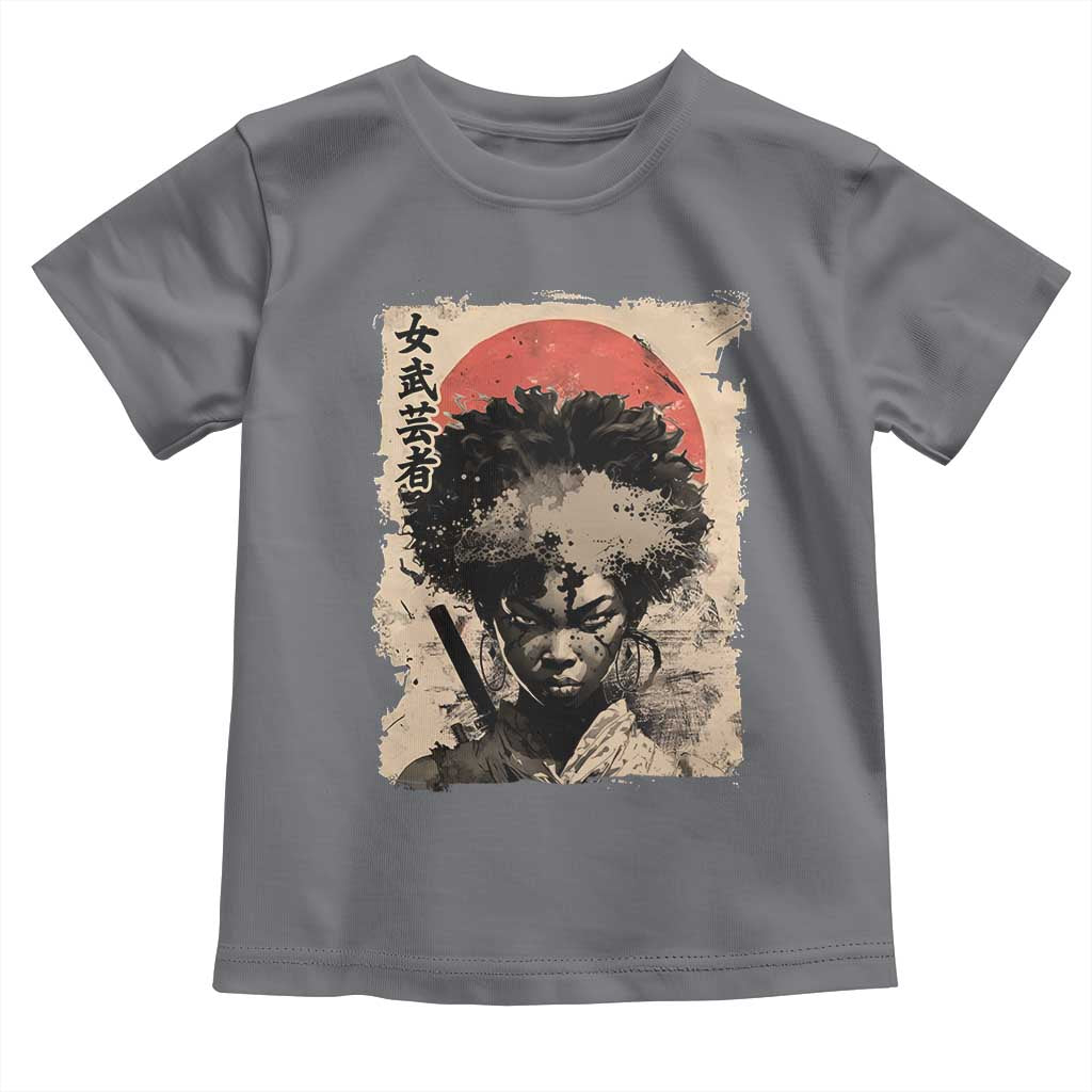 African American Female Samurai Warrior Toddler T Shirt Japanese Art Black Onna Bugeisha