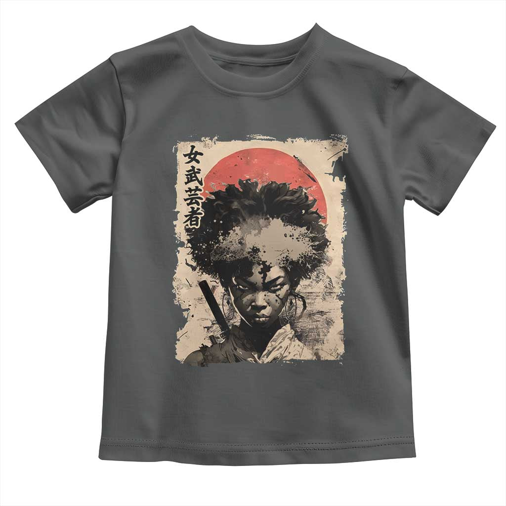 African American Female Samurai Warrior Toddler T Shirt Japanese Art Black Onna Bugeisha