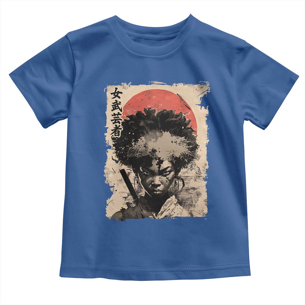 African American Female Samurai Warrior Toddler T Shirt Japanese Art Black Onna Bugeisha