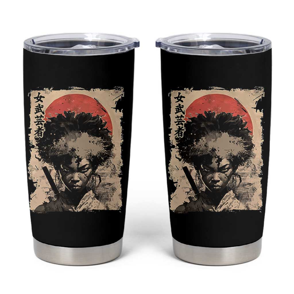 African American Female Samurai Warrior Tumbler Cup Japanese Art Black Onna Bugeisha