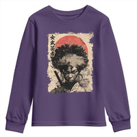 African American Female Samurai Warrior Youth Sweatshirt Japanese Art Black Onna Bugeisha