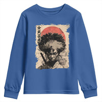 African American Female Samurai Warrior Youth Sweatshirt Japanese Art Black Onna Bugeisha