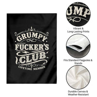 Grumpy Fucker's Club Lifetime Member Garden Flag Funny Sarcastic
