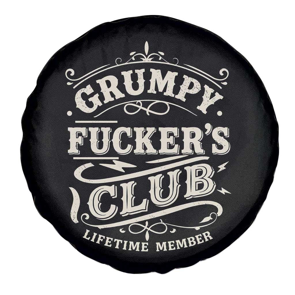 Grumpy Fucker's Club Lifetime Member Spare Tire Cover Funny Sarcastic