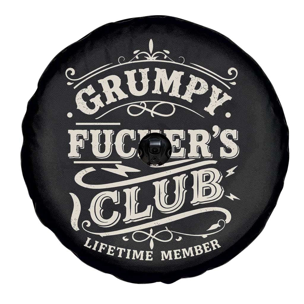 Grumpy Fucker's Club Lifetime Member Spare Tire Cover Funny Sarcastic