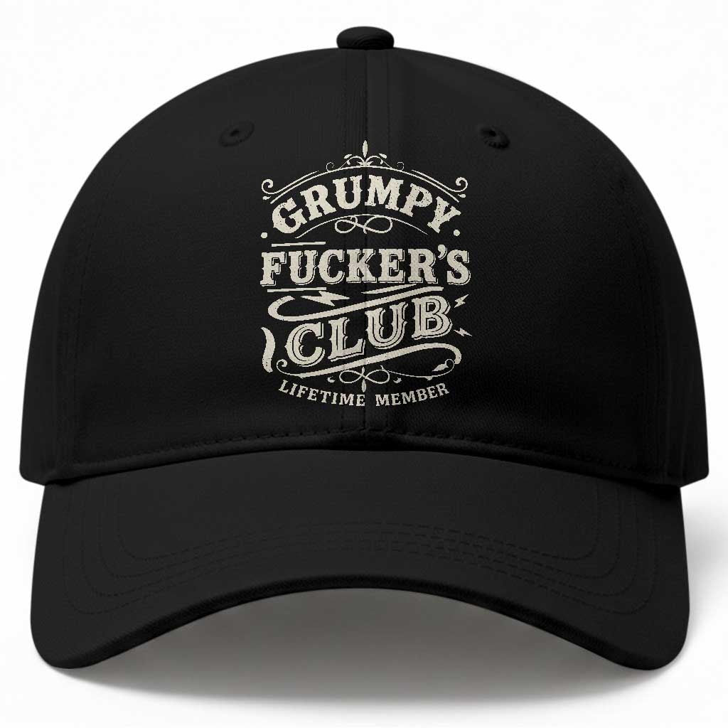 Grumpy Fucker's Club Lifetime Member Baseball Cap Funny Sarcastic