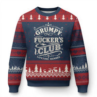 Grumpy Fucker's Club Lifetime Member Ugly Christmas Sweater Funny Sarcastic