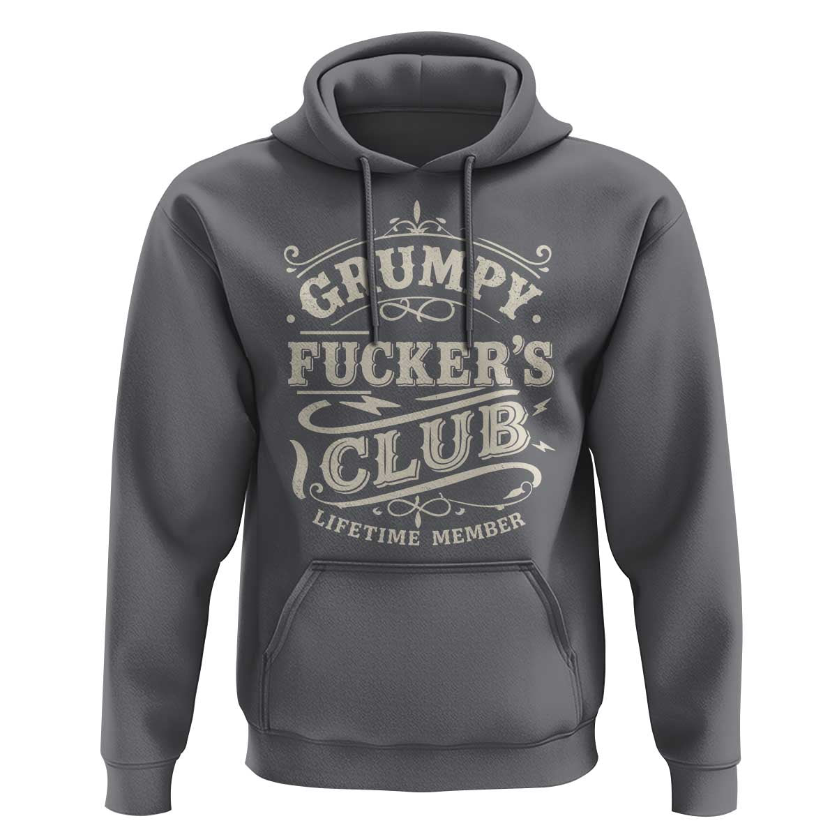 Grumpy Fucker's Club Lifetime Member Hoodie Funny Sarcastic