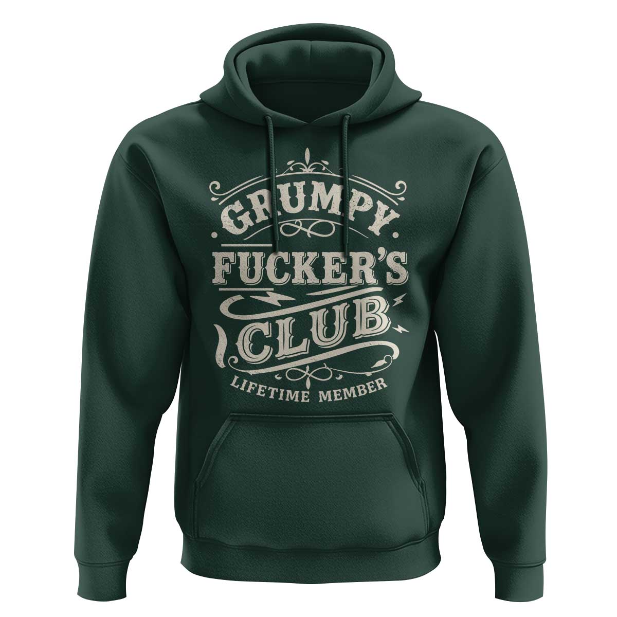 Grumpy Fucker's Club Lifetime Member Hoodie Funny Sarcastic