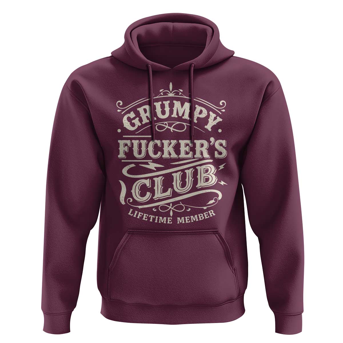 Grumpy Fucker's Club Lifetime Member Hoodie Funny Sarcastic