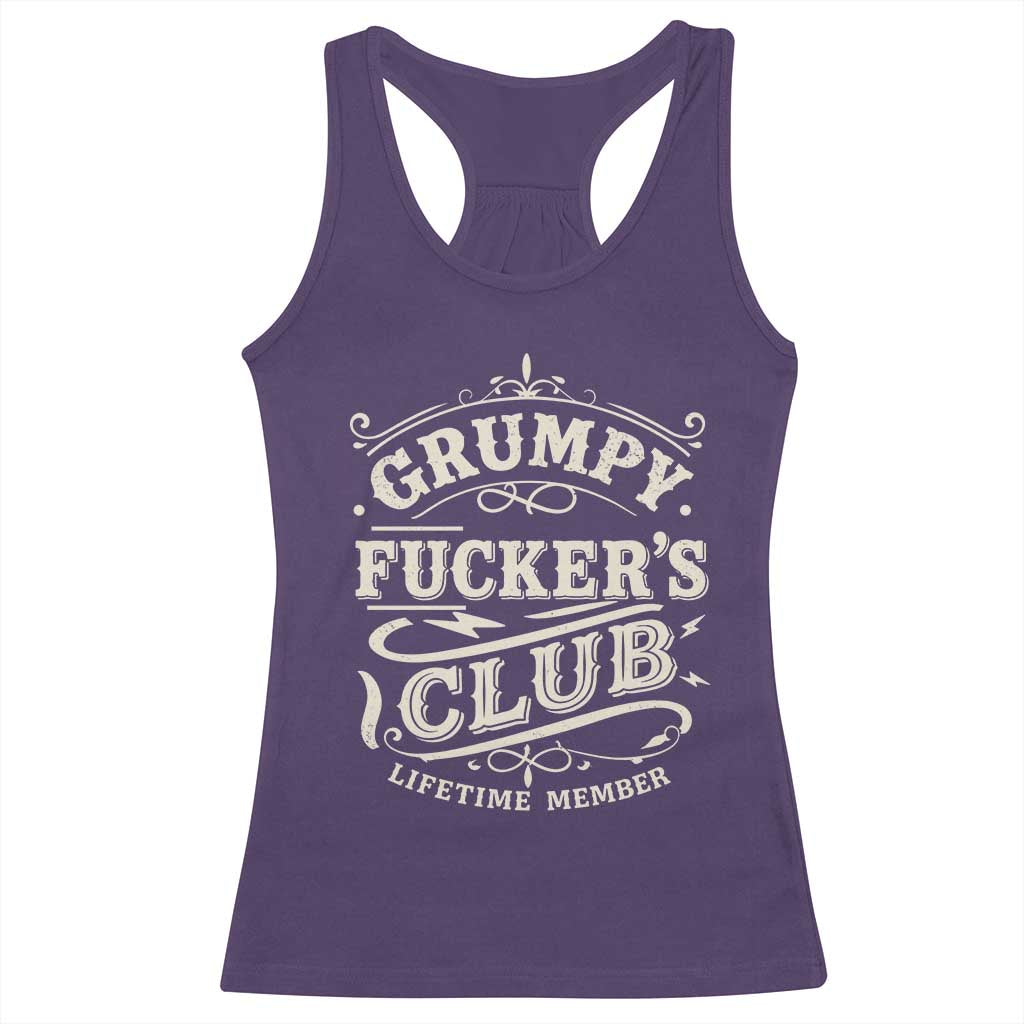 Grumpy Fucker's Club Lifetime Member Racerback Tank Top Funny Sarcastic