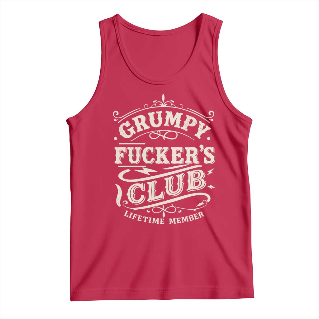 Grumpy Fucker's Club Lifetime Member Tank Top Funny Sarcastic