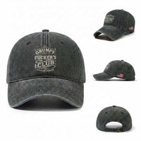 Grumpy Fucker's Club Lifetime Member Washed Cotton Baseball Cap Funny Sarcastic