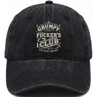 Grumpy Fucker's Club Lifetime Member Washed Cotton Baseball Cap Funny Sarcastic