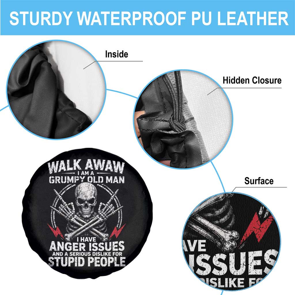 Walk Away I Am A Grumpy Old Man I Have Anger Issues Spare Tire Cover Funny Senior Citizen