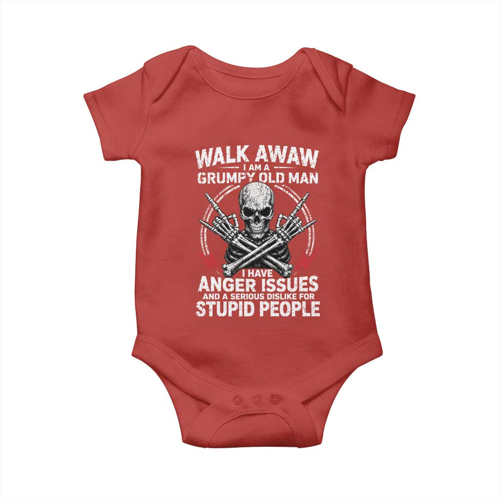 Walk Away I Am A Grumpy Old Man I Have Anger Issues Baby Onesie Funny Senior Citizen