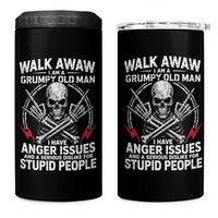 Walk Away I Am A Grumpy Old Man I Have Anger Issues 4 in 1 Can Cooler Tumbler Funny Senior Citizen