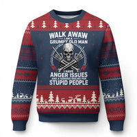 Walk Away I Am A Grumpy Old Man I Have Anger Issues Ugly Christmas Sweater Funny Senior Citizen