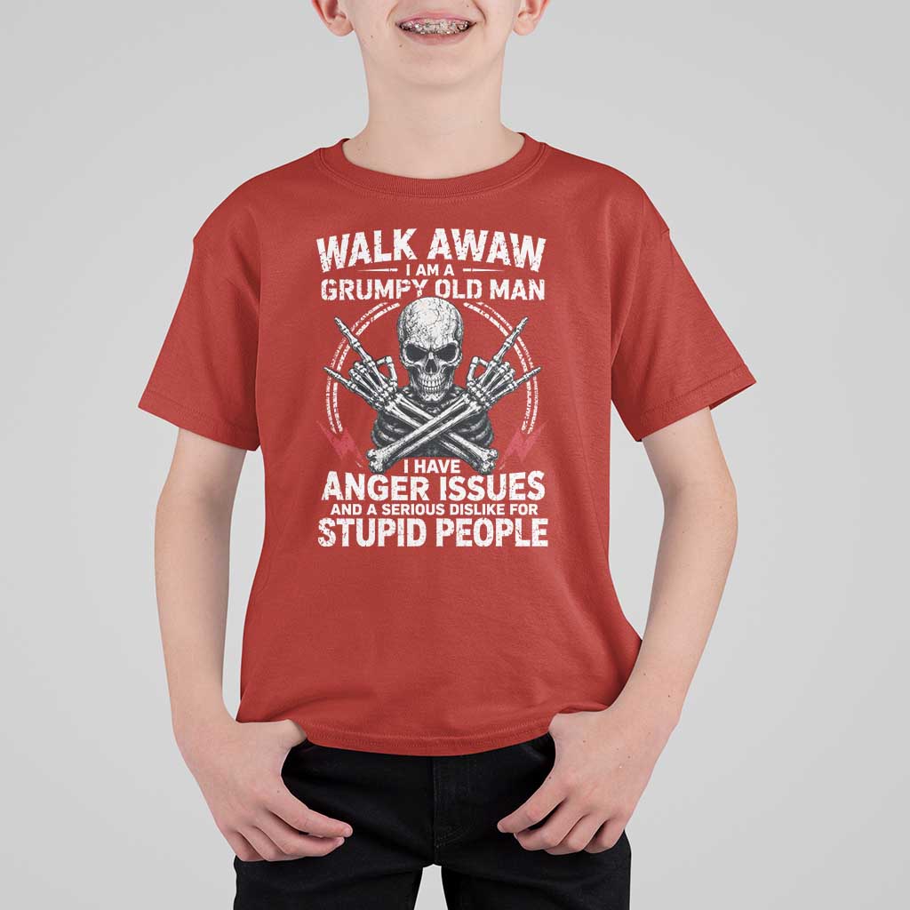 Walk Away I Am A Grumpy Old Man I Have Anger Issues T Shirt For Kid Funny Senior Citizen
